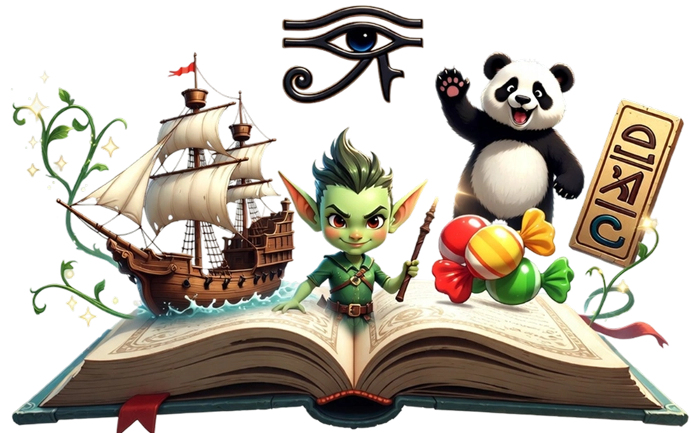 Impuls Agentur social slot characters on an open storybook